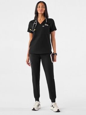 Figs Women's Catalina Black Scrub Top